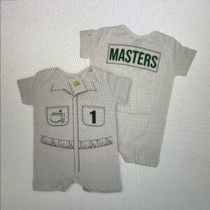 Masters infant sz 12 M. "Caddie" bottom snap romper onesie Augusta golf msrp$89